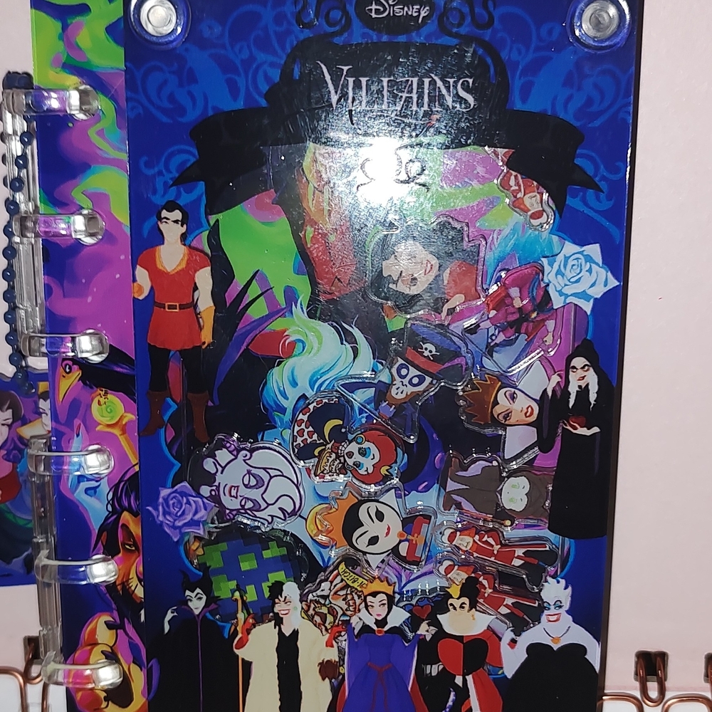 Disney Villains A7 Size Acrylic Notebook - Blue, Purple, Black